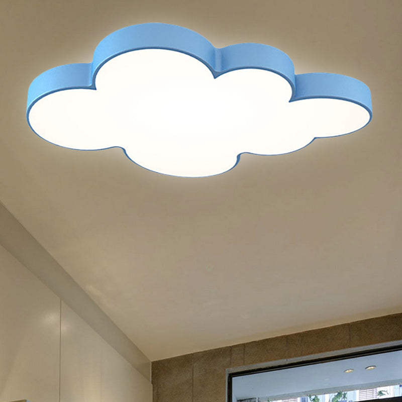 Modern Acrylic Cloud Ceiling Flush Mount Light For Kids Classroom And Bedroom Blue / 18