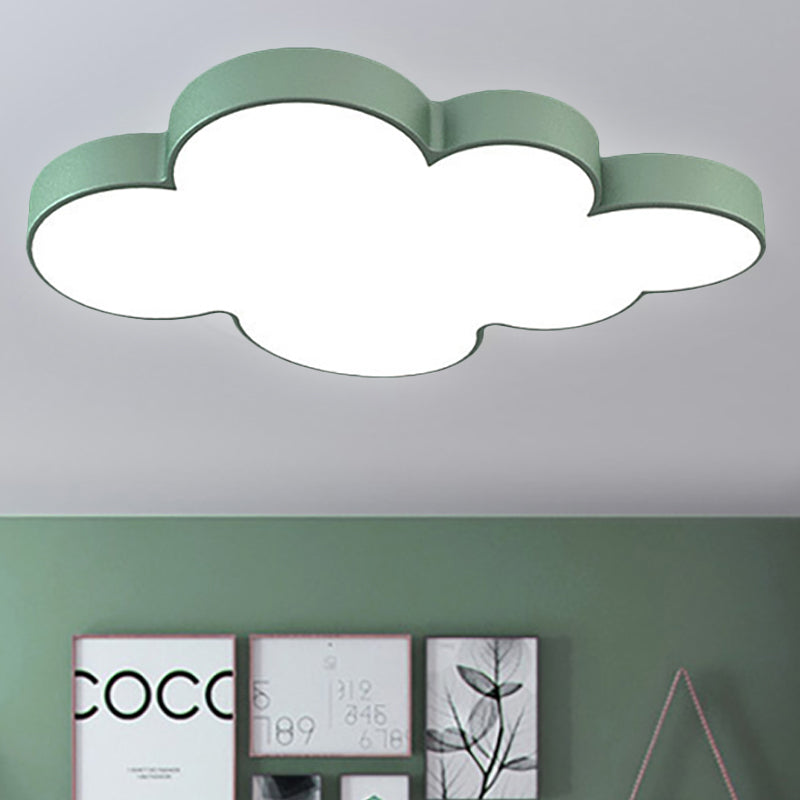 Modern Acrylic Cloud Ceiling Flush Mount Light For Kids Classroom And Bedroom Green / 18