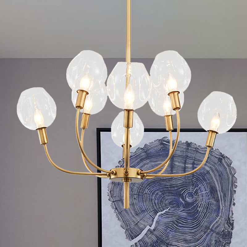 Modern Gold Pendant Light With Clear Glass Shade - Ideal For Restaurants And Foyers 8 /