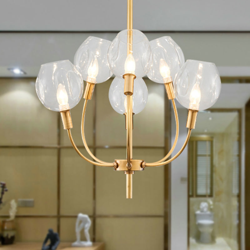 Modern Gold Pendant Light With Clear Glass Shade - Ideal For Restaurants And Foyers 6 /