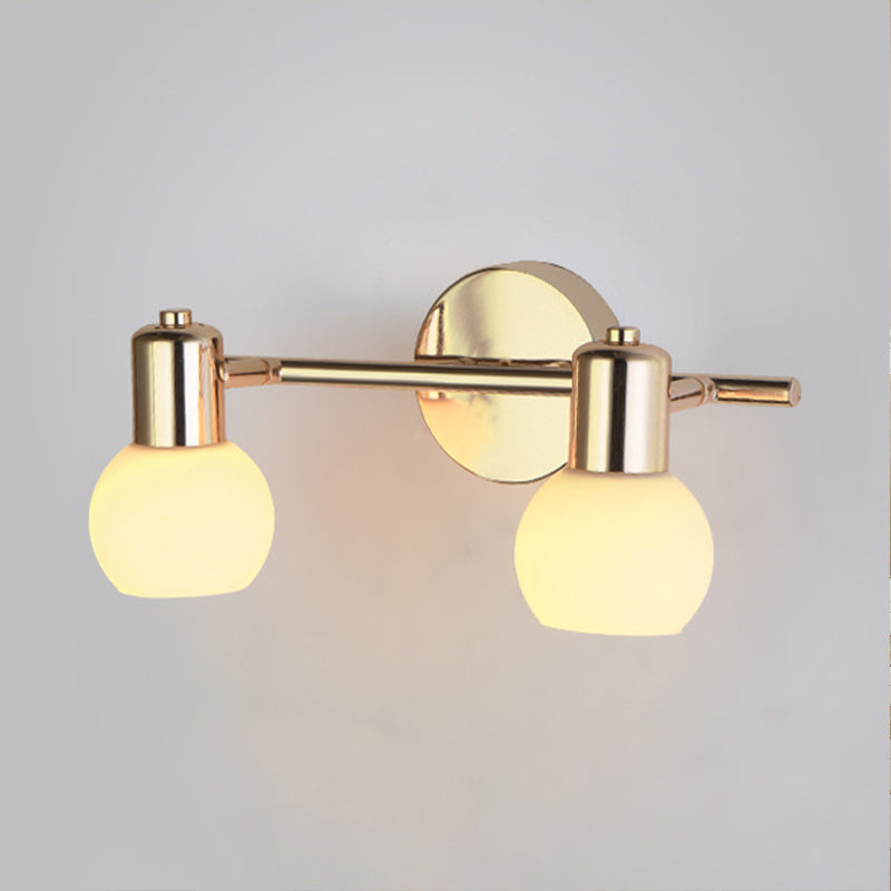 2/3 Bulbs Bubble Shade Wall Sconce Lighting For Modern Bedrooms In Brass 2 /