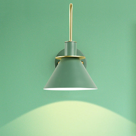 Modern Nordic Pyramid Wall Sconce Light For Study Room And Bedroom Green
