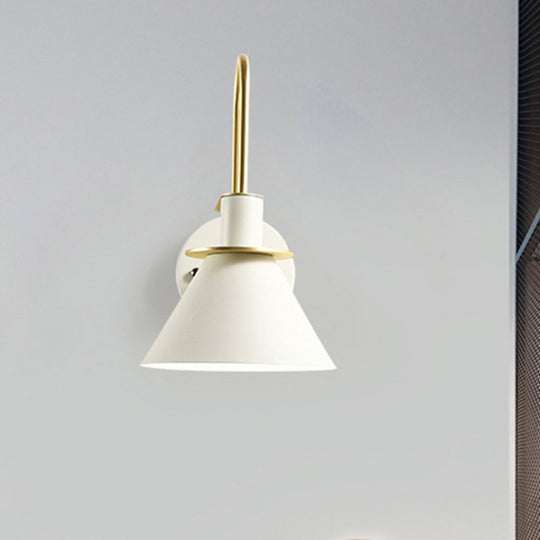Modern Nordic Pyramid Wall Sconce Light For Study Room And Bedroom White