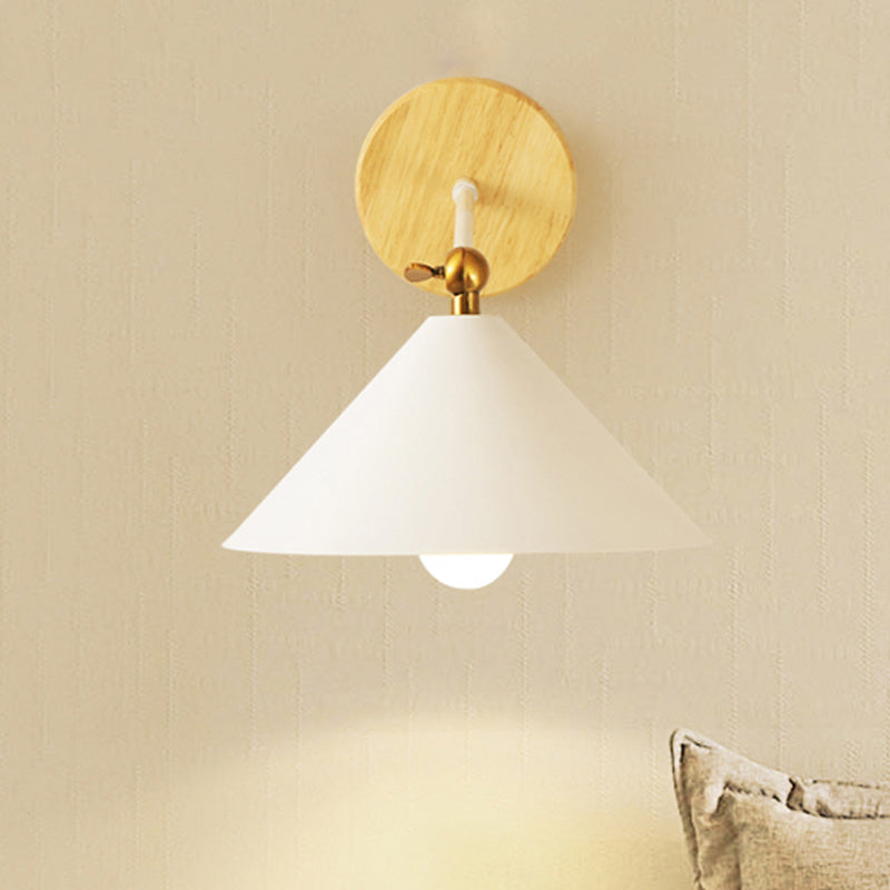 Nordic Modern Rotatable Pyramid Wall Lighting In White Metallic Sconce Light For Bedroom