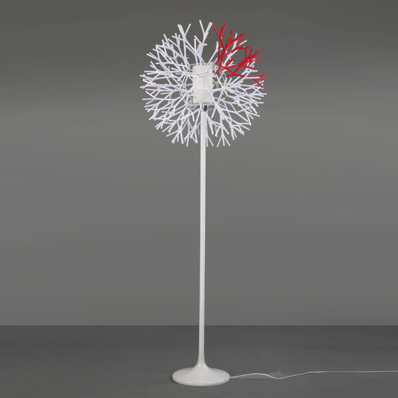 Modern Dandelion-Shaped Floor Lamp - Sleek Metal Design 1 Head Radiates Romantically In White For