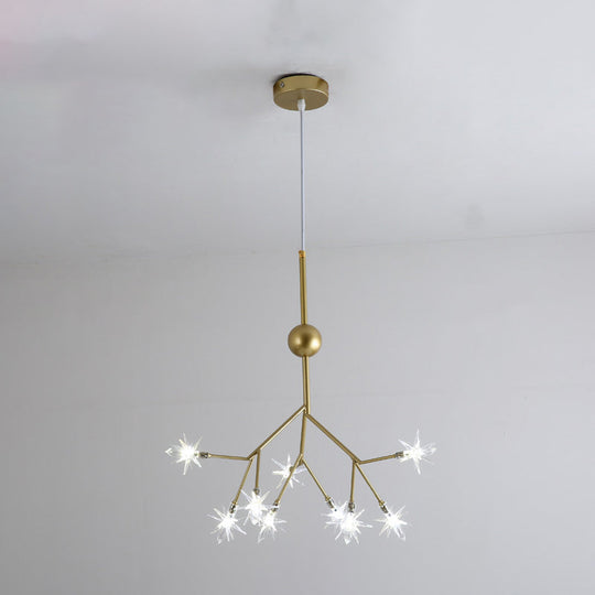 Gold Iron Starry Pendant Light Fixture - Modern 9/27/36-Light Chandelier For Dining Room 9 /