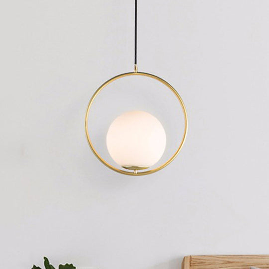 Modern Spherical Pendant Light With Frosted Glass Shade - 1 White / 11
