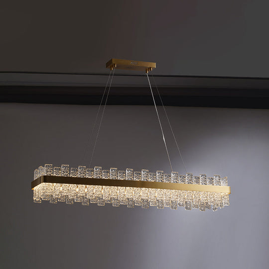 Modern Crystal Loop Pendant Light With Brass Finish And Led / 39