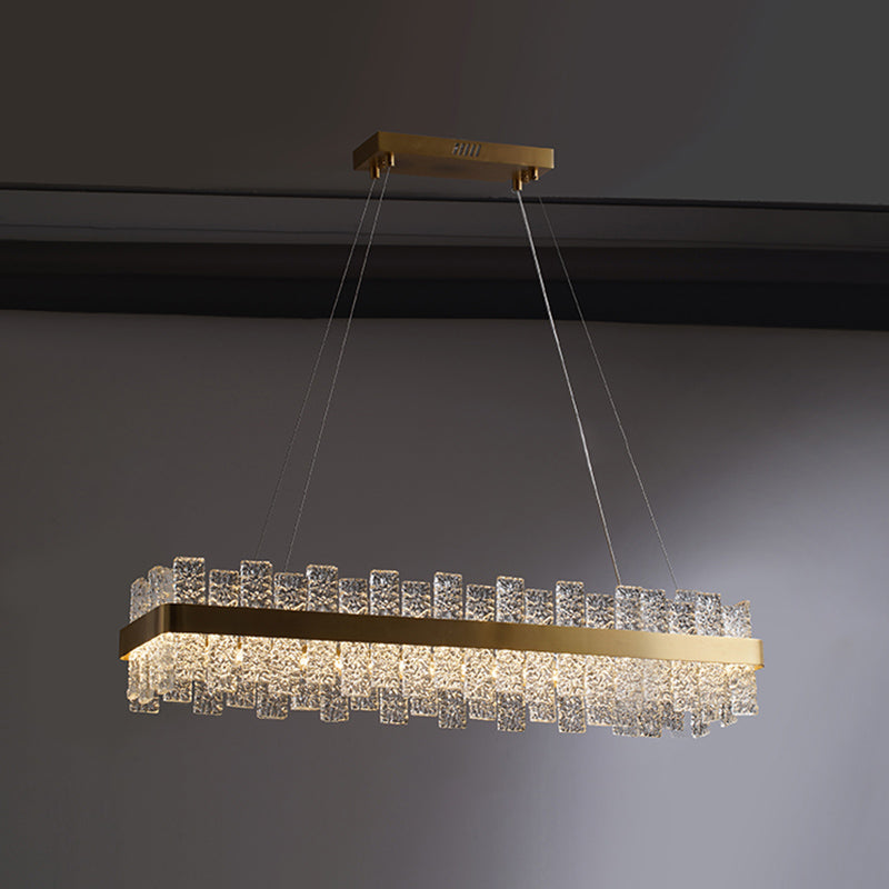 Modern Crystal Loop Pendant Light With Brass Finish And Led / 31.5