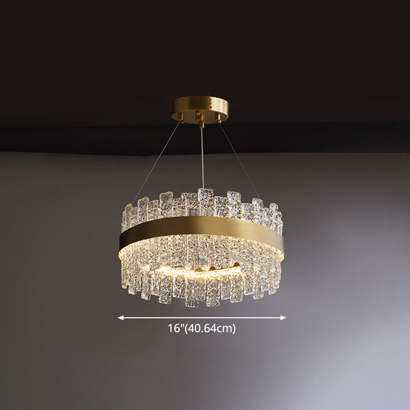 Modern Crystal Loop Pendant Light With Brass Finish And Led