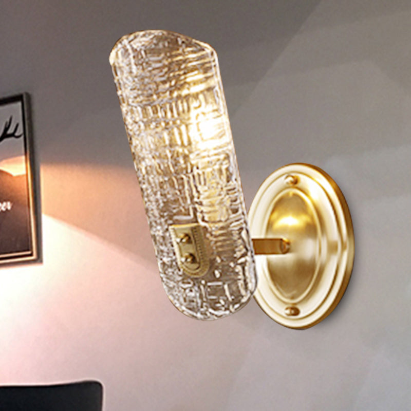 Prism Crystal Wall Sconce With 1/2 Lights - Brass Mount For Corridors 1 /
