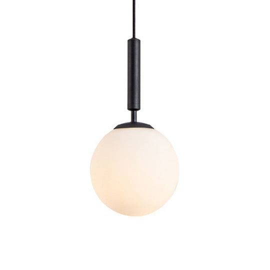 Modern White Hanging Glass Pendant Lamp For Bedroom Black / 8 Lighting