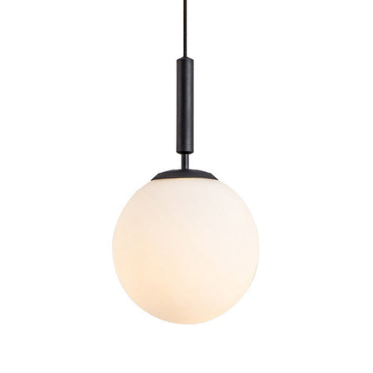 Modern White Hanging Glass Pendant Lamp For Bedroom Black / 10 Lighting