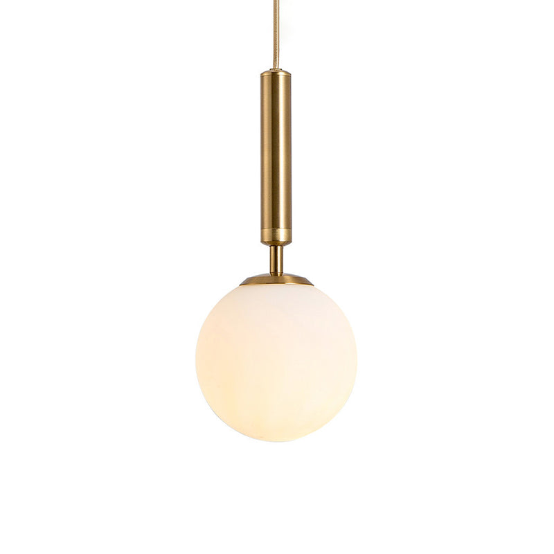 Modern White Hanging Glass Pendant Lamp For Bedroom Gold / 6 Lighting