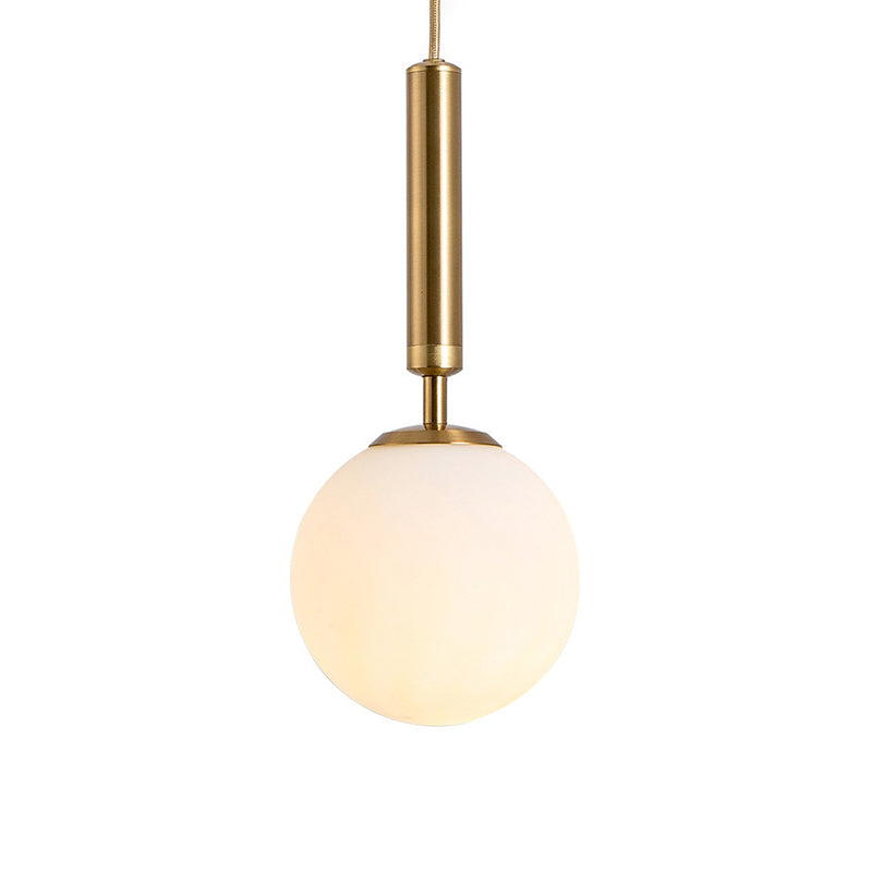Modern White Hanging Glass Pendant Lamp For Bedroom Gold / 8 Lighting