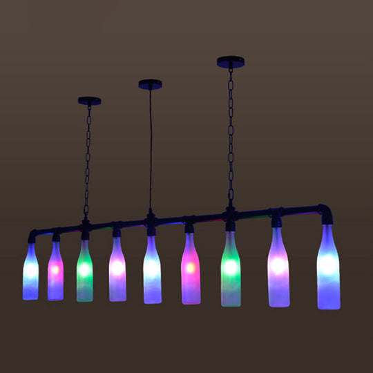 Industrial Iron Pipe Wine Bottle Pendant Light - Multi-Color Island Lamps 9 /