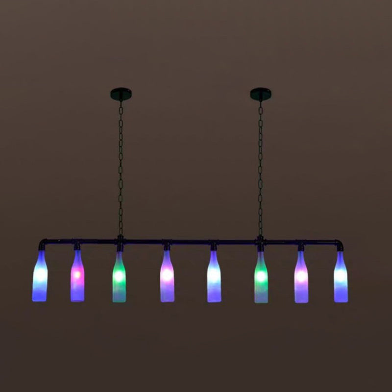 Industrial Iron Pipe Wine Bottle Pendant Light - Multi-Color Island Lamps 8 /