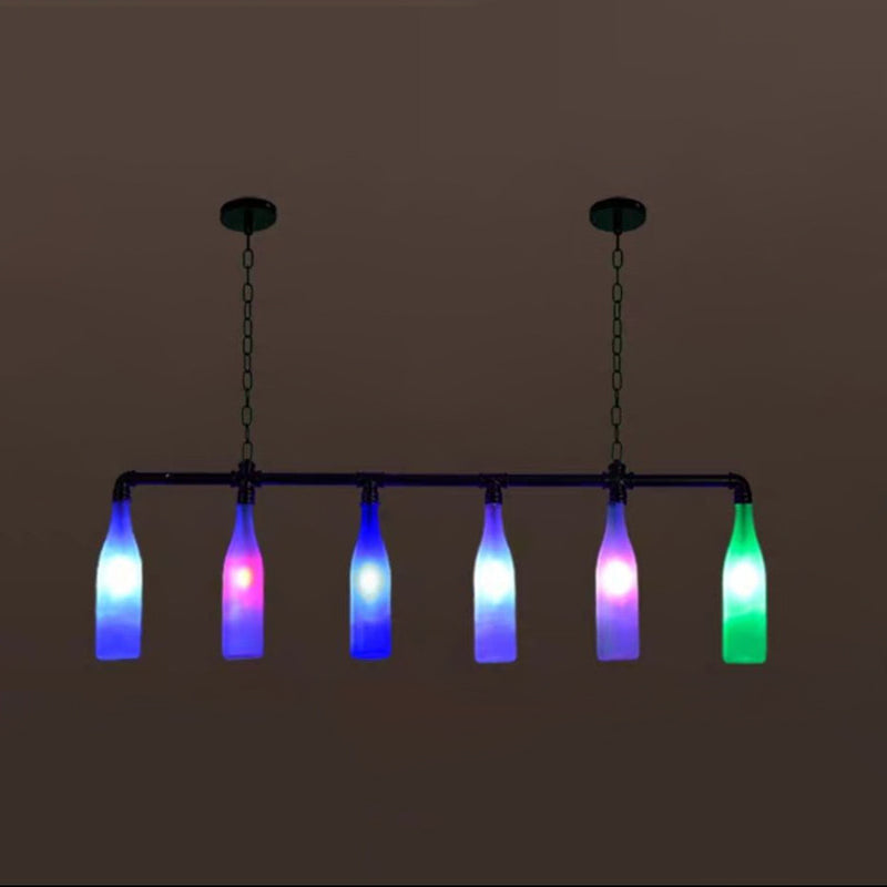 Industrial Iron Pipe Wine Bottle Pendant Light - Multi-Color Island Lamps 6 /