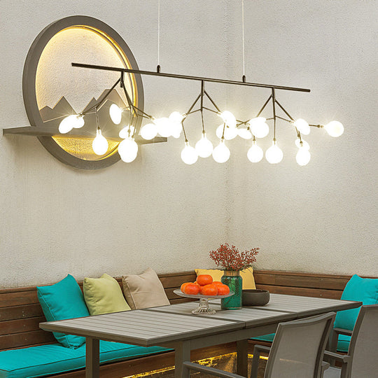 Adjustable Hanging Cord Island Lighting - Contemporary Firefly Metal Pendant With 27 Lights For