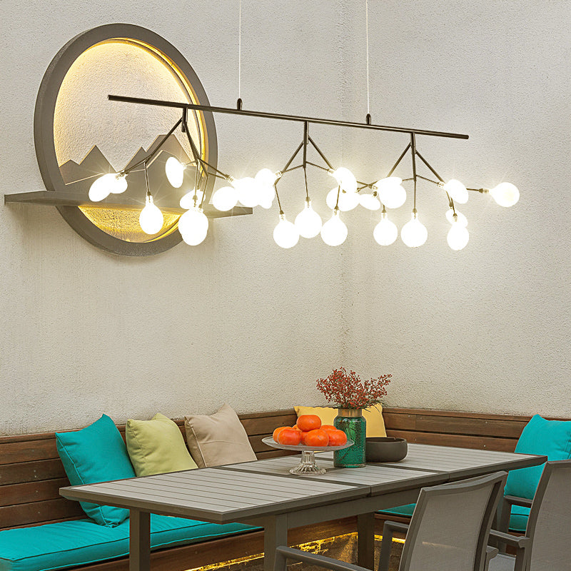 Adjustable Hanging Cord Island Lighting - Contemporary Firefly Metal Pendant With 27 Lights For