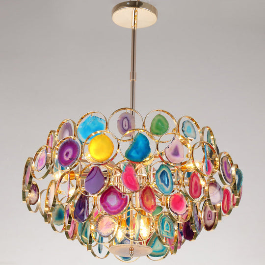 Contemporary Firefly Metal Pendant Light With Round Canopy For Living Room - Island Lighting