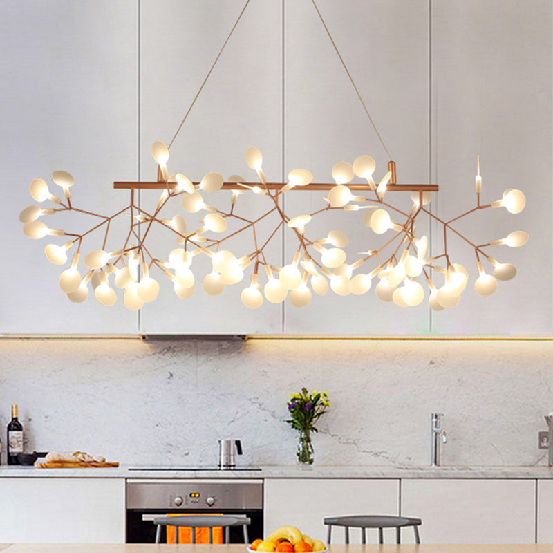 Ultra-Modern Metal Ceiling Light For Restaurants - Firefly Island Suspension Lighting 81 / Rose Gold