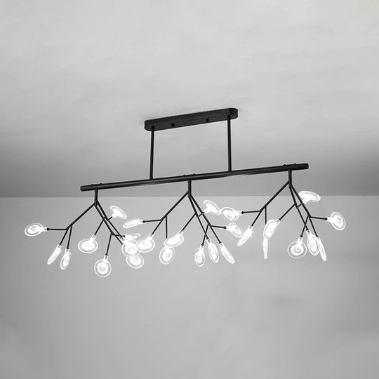 Modern Acrylic Firefly Island Pendant Ceiling Lights For Dining Room 27 Black / Frosted