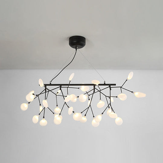 Ultra-Modern Linear Firefly Pendant Lighting: Acrylic Billiard Light For Living Room 36 / Black Warm