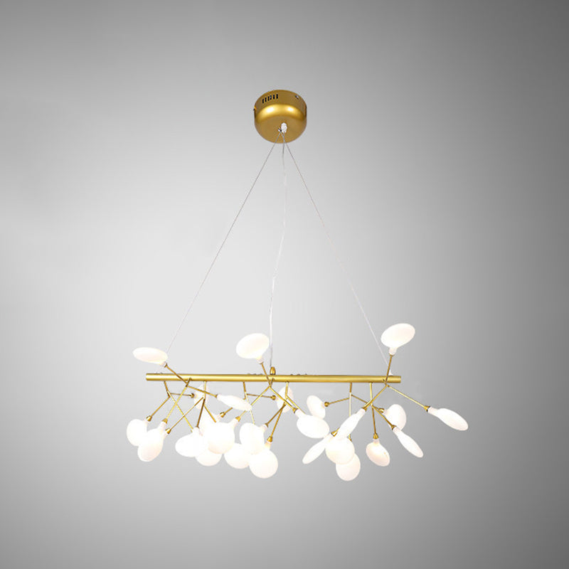 Ultra-Modern Linear Firefly Pendant Lighting: Acrylic Billiard Light For Living Room 27 / Gold Warm