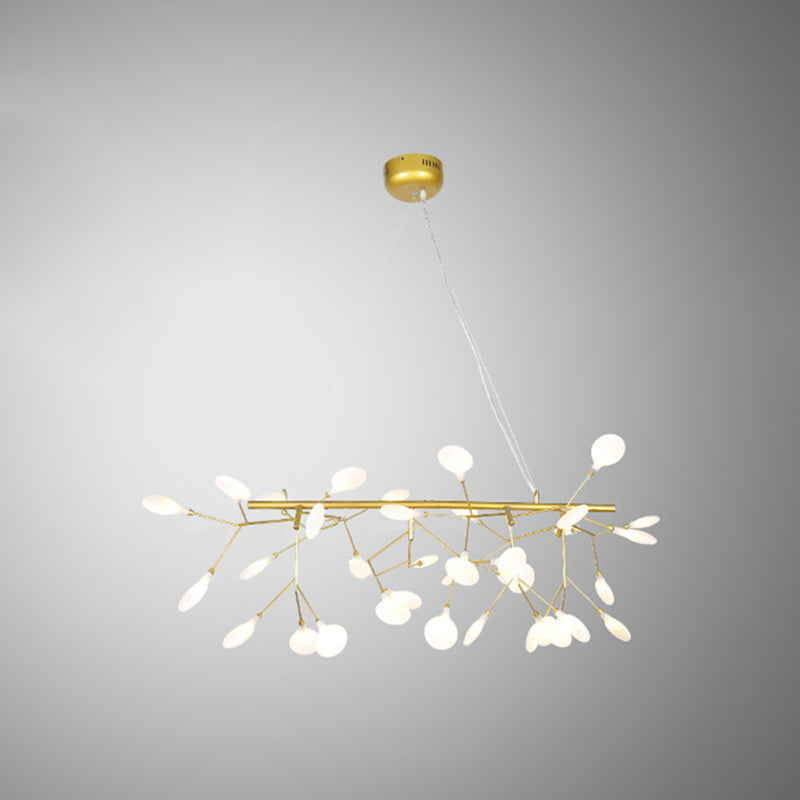 Ultra-Modern Linear Firefly Pendant Lighting: Acrylic Billiard Light For Living Room 36 / Gold Warm