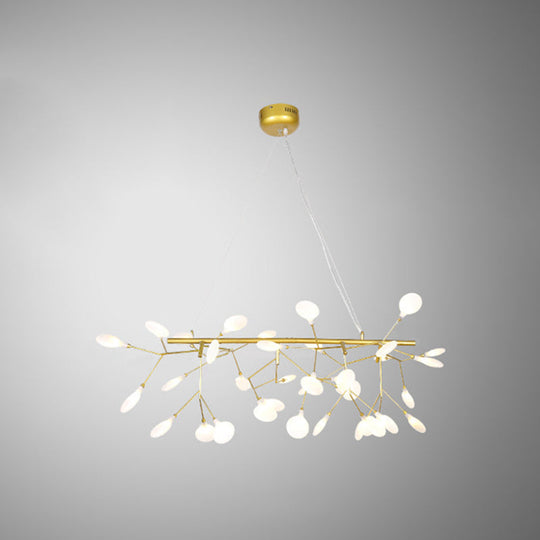 Ultra-Modern Linear Firefly Pendant Lighting: Acrylic Billiard Light For Living Room 36 / Gold Warm