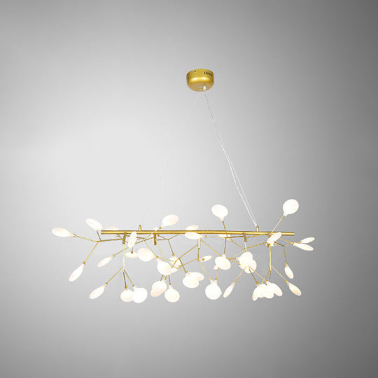 Ultra-Modern Linear Firefly Pendant Lighting: Acrylic Billiard Light For Living Room 45 / Gold Warm