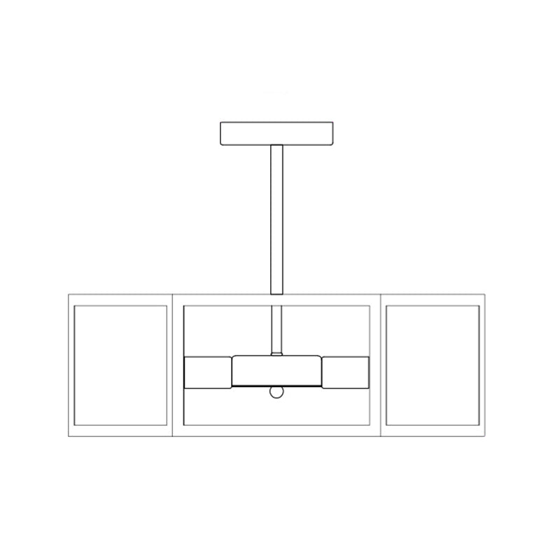 Geometric Semi Flush Mount Light | Retro Industrial Style 6-Light Metal Ceiling Fixture For Bars
