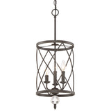 Rustic Trellis Cage Ceiling Chandelier With Hanging Chain - Farmhouse Metal Pendant Light