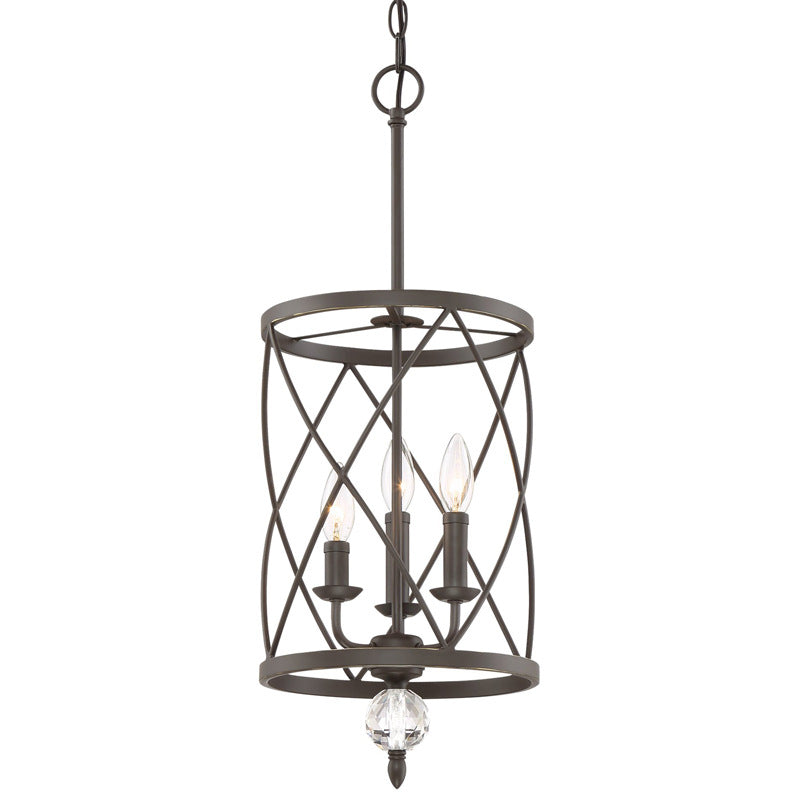 Rustic Trellis Cage Ceiling Chandelier With Hanging Chain - Farmhouse Metal Pendant Light Black