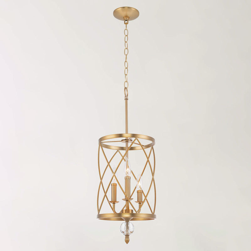 Farmhouse Trellis Cage Ceiling Chandelier with Hanging Chain - Classic Metal Hanging Light