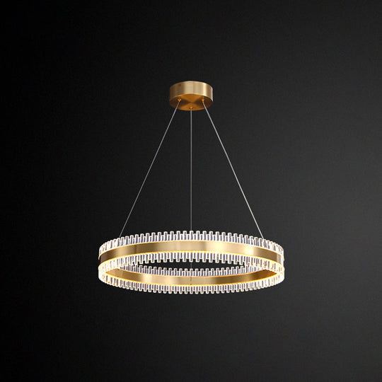 Contemporary Metal Chandelier Pendant Light - Interlace Rings Design For Living Room Gold / 16