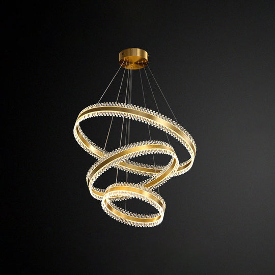 Modern Interlace Rings Chandelier - Metal Pendant Light for Living Room