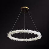 Modern Crystal Pendant Chandelier Light For Restaurants - Sleek Circular Design Clear / 39.5 With