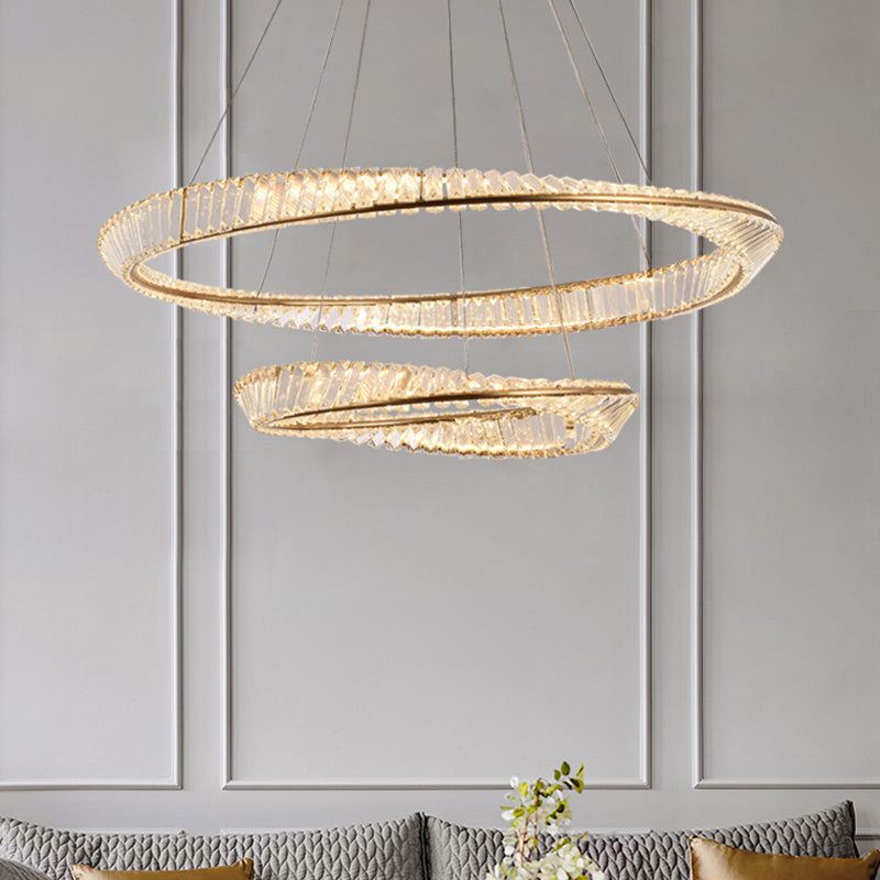 Modern Crystal Wave Chandelier Pendant For Living Room Ceiling