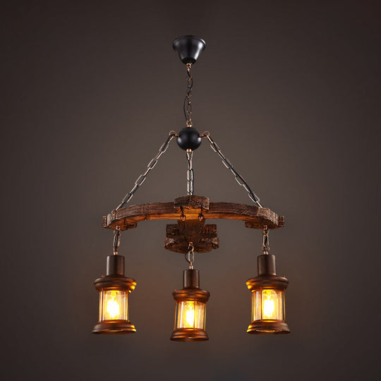 Coastal Wood Anchor Pendant Light in Beige for Coffee Shops