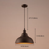 Vintage Metal Bowl Pendant Ceiling Light With Painted Shade - Elegant Hanging Fixture!