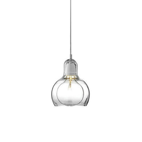 Contemporary Gourd Glass Pendant Light Fixture For Lounge Clear / 7