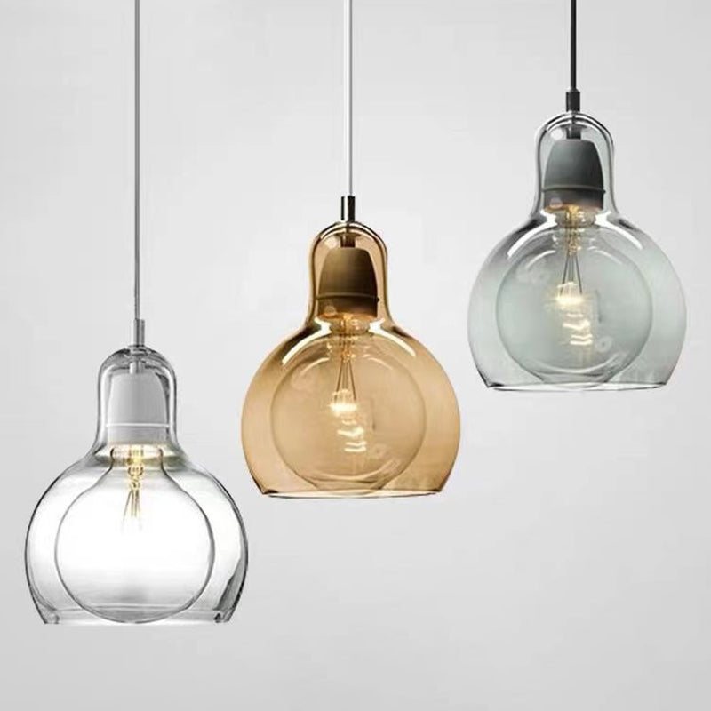 Contemporary Gourd Glass Pendant Light Fixture For Lounge