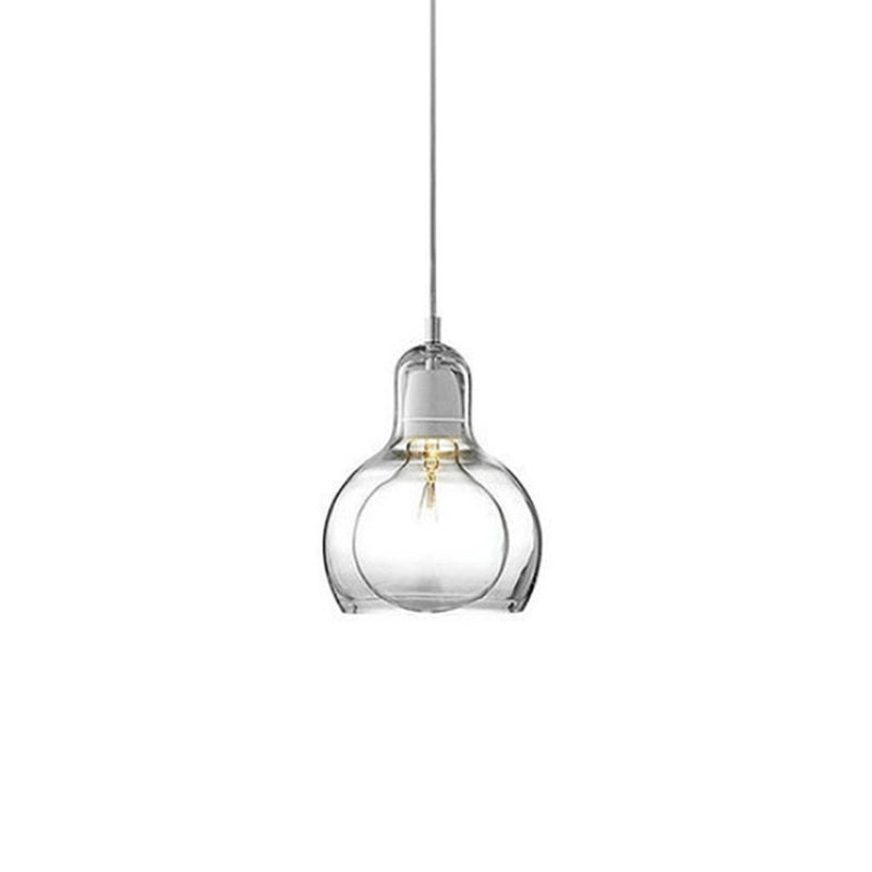 Contemporary Gourd Glass Pendant Light Fixture For Lounge Clear / 4.5