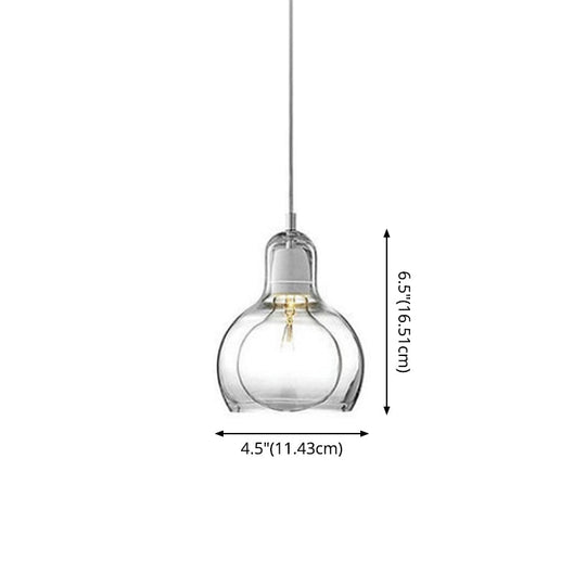 Contemporary Gourd Glass Pendant Light Fixture for Lounge