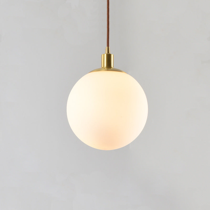 Contemporary Glass Pendant Light – Gold Spherical Design for Bedroom