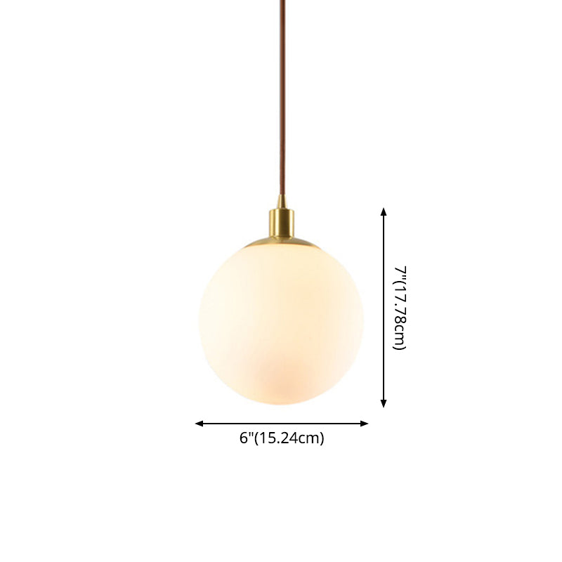 Contemporary Gold Pendant Light Fixture - Glass Spherical Hanging For Bedroom