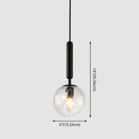 Contemporary Glass Pendant Light - Spherical Design For Lounge
