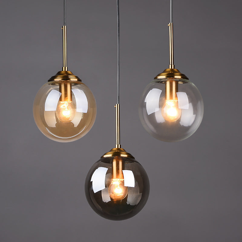 Modern Minimalist Glass Sphere Pendant Light Fixture For Indoor Ceiling